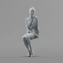Lowpoly Female Sitting