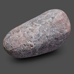 Realistic Blender 3D model of a smooth river rock with detailed textures and shading.
