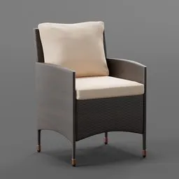 Detailed Blender 3D model of a modern fiber armchair with cushion, ideal for interior rendering.