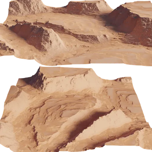 High-resolution 3D rendered sandstone terrain with realistic crack details, suitable for Blender modeling.