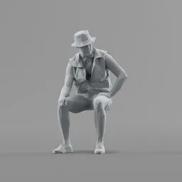 Lowpoly Male Sitting