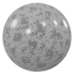 High-resolution PBR 3D material of gray feathered tiles suitable for Blender and other 3D applications.