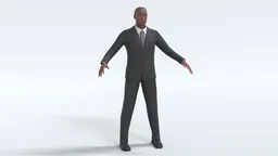 Realistic 3D male model in a suit, rigged for Blender, ideal for character animation and rendering.