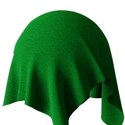 High-quality PBR Kelly Green Fleece Fabric texture for 3D modeling, seamless and ideal for Blender rendering projects.