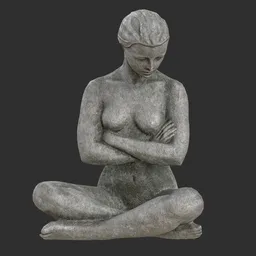 Stone Seated Female Sculpture