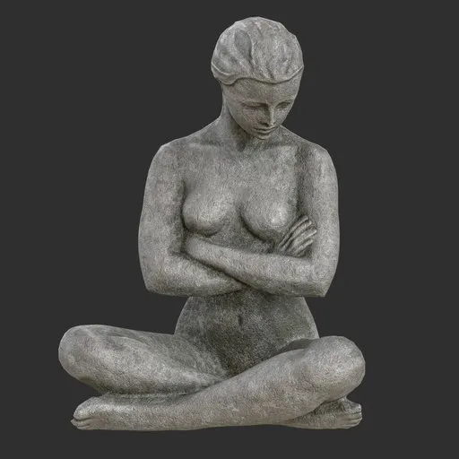 Stone Seated Female Sculpture