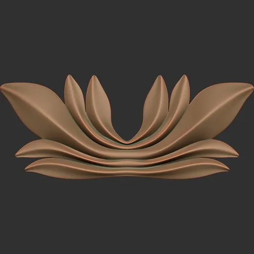 3D sculpting brush effect for Blender, leaf-like strokes for decorative modeling.