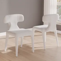 Modern padded Toro Dining Chair 3D model with soft fabric in Blender rendering for interior design.