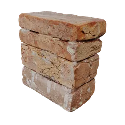 Highly detailed textured 3D stacked bricks model, perfect for architectural rendering in Blender.