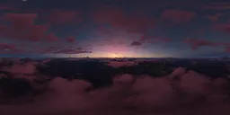 Aerial Landscape Pink Twilight