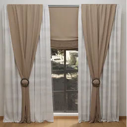 Sandstone Calm Layered Curtains