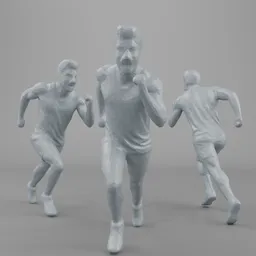 Low Poly Running Man in Athletic Outfit