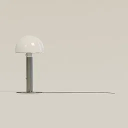 3D modeled lamp showcasing white ceramic and aluminum design for Blender artists and enthusiasts.