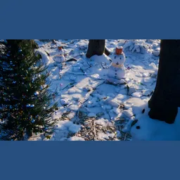 Whimsical Snowmen Forest Scene