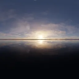 Cloudy Foggy Sunset Landscape