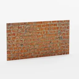 Detailed 3D brick wall model with customizable textures for urban Blender scenes.