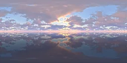 Low sun hidden behind the clouds