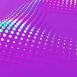 Colorful 3D modeled spheres on a purple grid for creative design use, optimized for Blender.