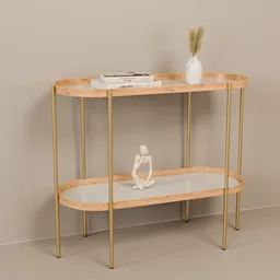 Oval Two-Tier Console Table