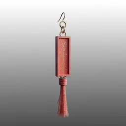 Chinese Red Tassel Earring