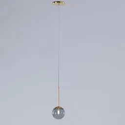 "Ceiling light with spherical globe, perfect for decoration and highlighting objects. Designed with Blender 3D software. Ideal for creating a sophisticated and stylish ambiance."