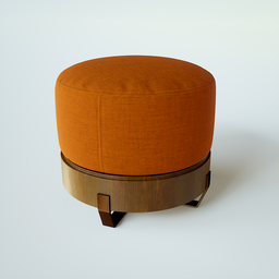 "Blender 3D model of a Faro pouf, with a wooden base and steel structure covered in fabric. Manufactured by Sier, this pouf is perfect for adding a touch of vintage style to any room. Award-winning render, retopology and oc rendered."