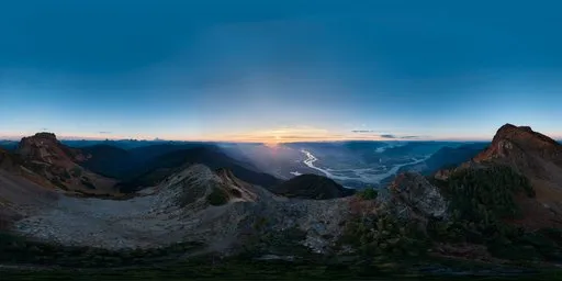 Colorful Sunset Mountain Top