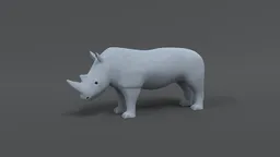 Detailed stylized 3D rhino model suitable for Blender, ideal for CG cartoon-style renders, visualizations, and animations.