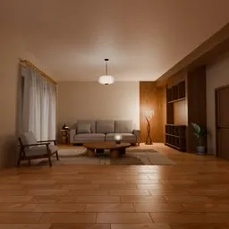 Cozy Wood Living Room Interior