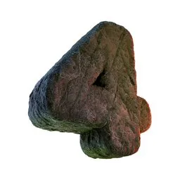 4 Number Numeric Stone Carved