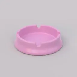 Pink ashtray 3D model for Blender, high detail, isolated on a neutral backdrop.