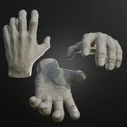 Realistic sculpted human hand