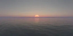 Large Sun Over Ocean Sunset