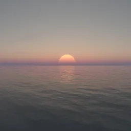 Large Sun Over Ocean Sunset