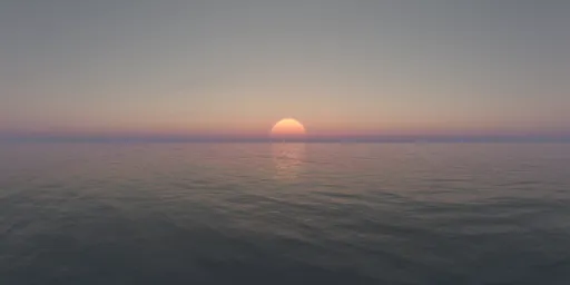 Large Sun Over Ocean Sunset