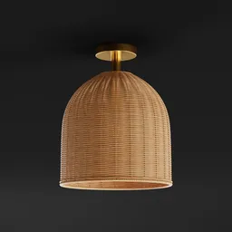 Woven Rattan Ceiling Lamp