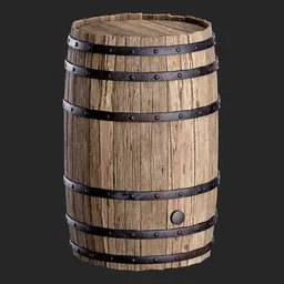 Damaged Wooden Barrel