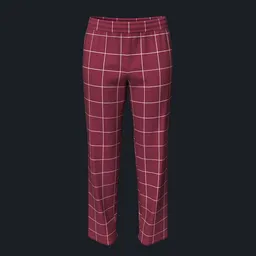 Window Pane Patterned Pajama Bottoms