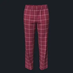 Window Pane Patterned Pajama Bottoms