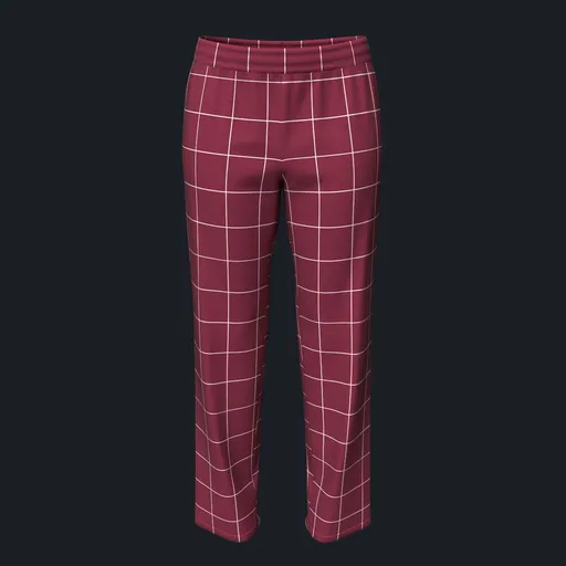 Window Pane Patterned Pajama Bottoms
