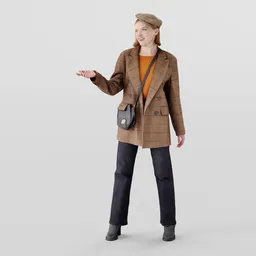 Young Girl in Plaid Blazer