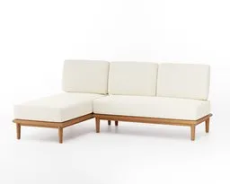 Detailed 3D rendering of a modern, modular corner sofa with cushions, ideal for Blender 3D projects.