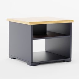 "Skruvby Ikea Table 3D model for Blender 3D: Inspired by Muqi, with a shelf and solid gray design. Made to specifications from the Latvian Ikea website."