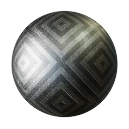 Reflective metal texture with imperfections and varied scratches, giving a used and aged look for PBR 3D rendering.