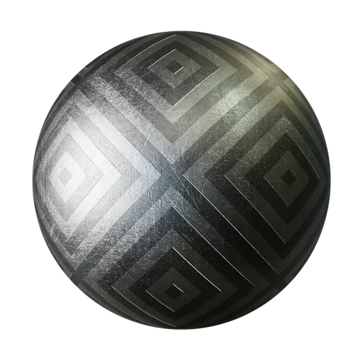 Reflective metal texture with imperfections and varied scratches, giving a used and aged look for PBR 3D rendering.