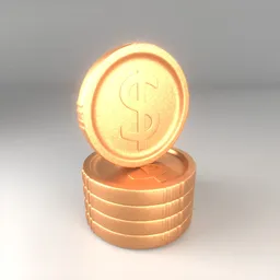 Cartoon Style Dollar Coin