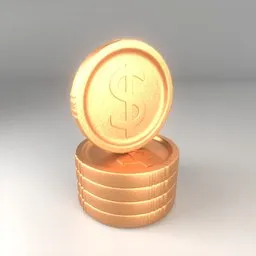 Cartoon Style Dollar Coin