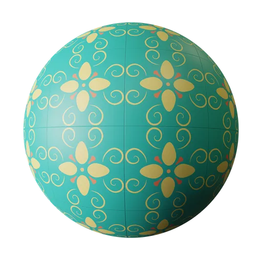 green floor tiles