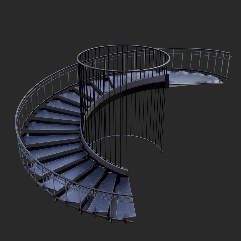 Modern Spiral Stairs 06 FREE Stairs models BlenderKit