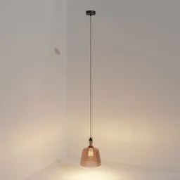 "Blacksmith designed pastel pink concrete pendant light with photorealistic details in HD. Sleek and elegant model for interior ceilings in Blender 3D."
